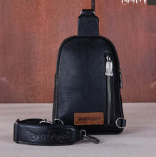 Load image into Gallery viewer, Trinity Ranch Black Sling Bag
