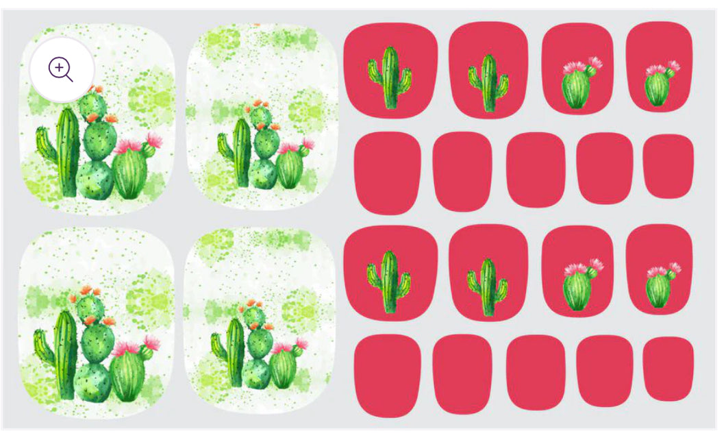 Cactus Blossoms Pedicure Strips