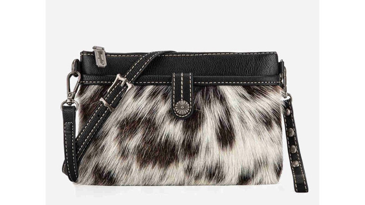 Wrangler Hair-On Cowhide Collection Crossbody Black