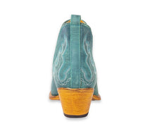 Load image into Gallery viewer, Maisie Stitched Leather Boots in Turquoise
