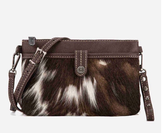 Wrangler Hair-On Cowhide Collection Crossbody - Coffee